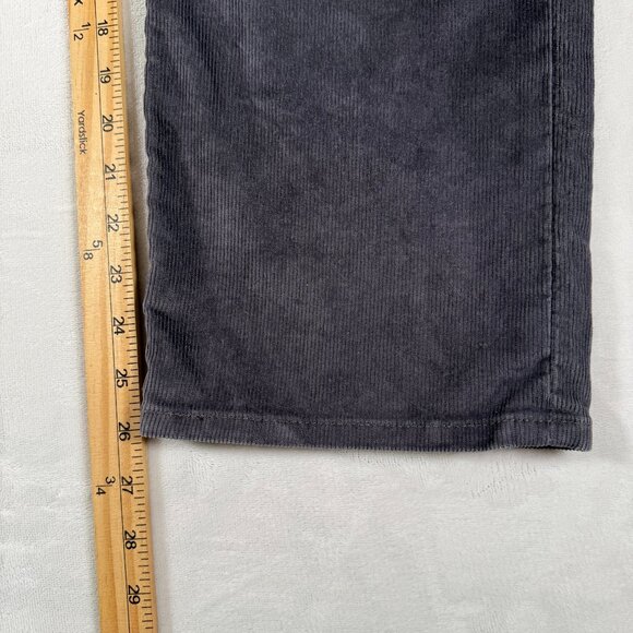 Levis Ribcage Straight Ankle Pants Women Size 27 Gray Corduroy High Rise 28x26 - Picture 2 of 16